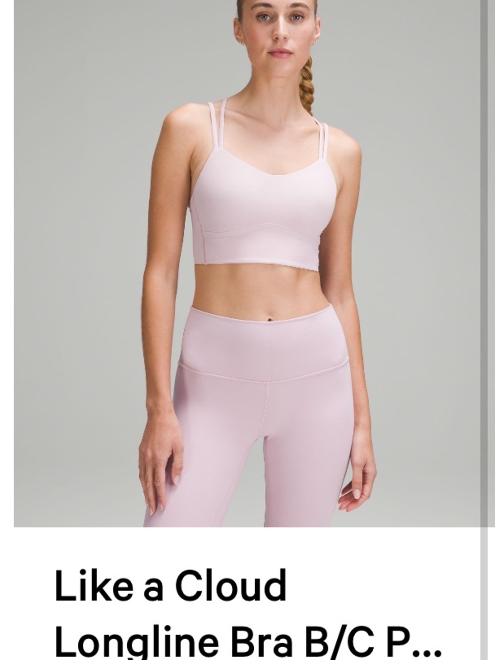 Lululemon Like a Cloud Longline Bra
Light Support, B/C Cup in lavender frost